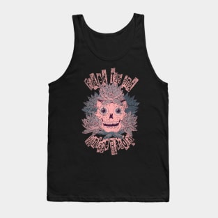 Faded Tats and Vintage Records. Worn/distressed muted pink skull design. Tank Top